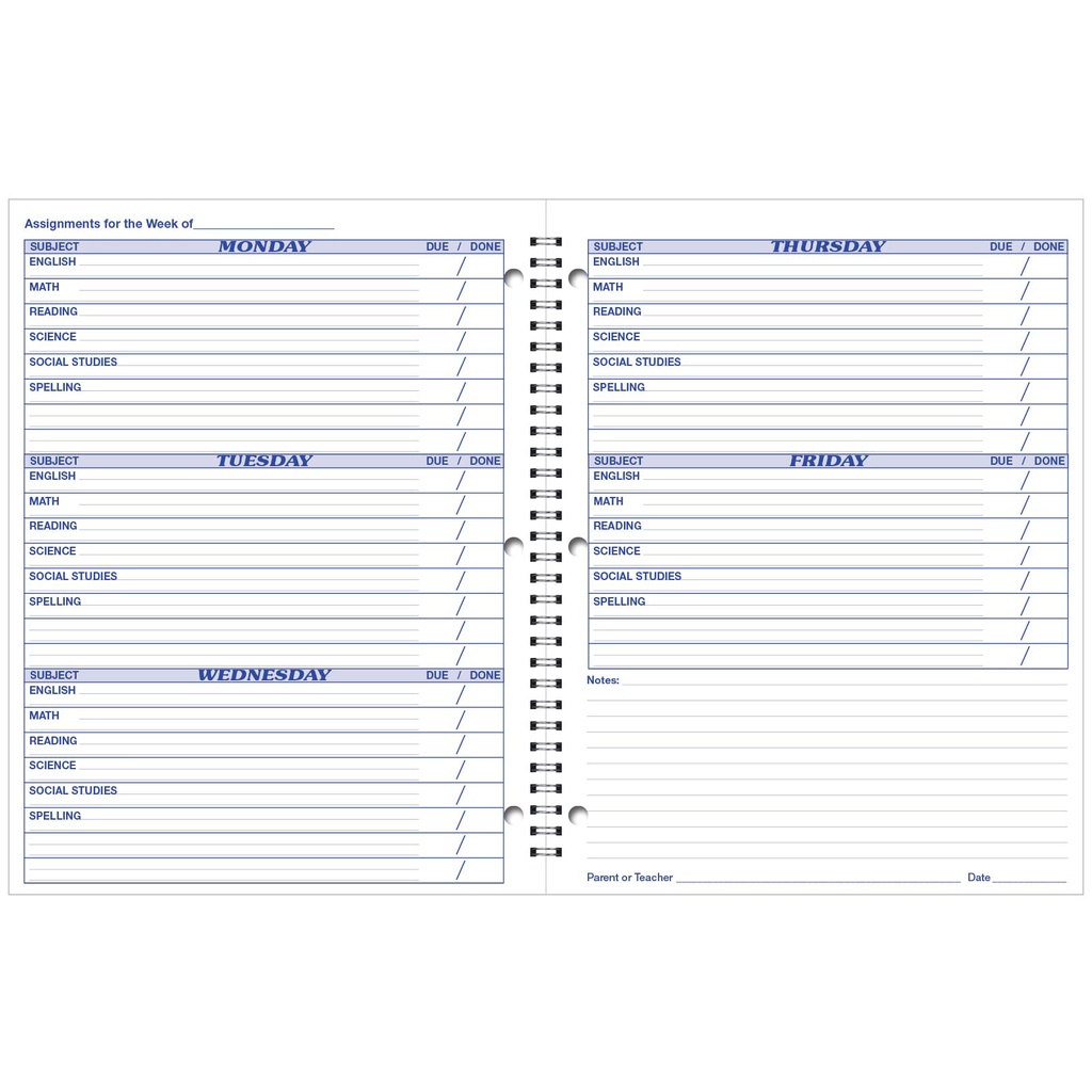 Student Assignment Book
