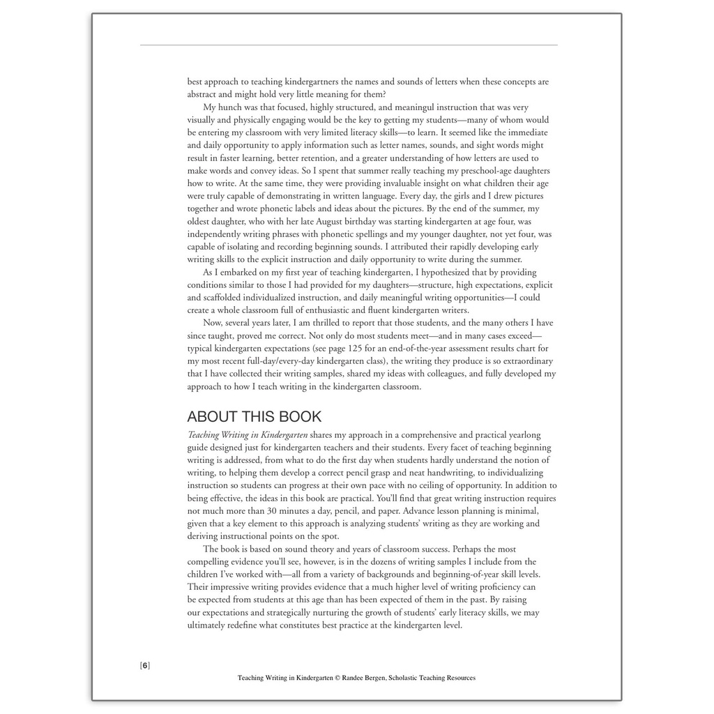Teaching Writing in Kindergarten
