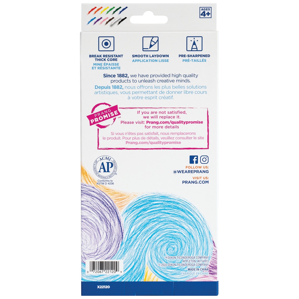 Thick Core 3.3 mm Colored Pencil 6 Packs of 12 Colors