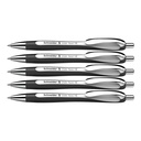 White-Black Barrel/Blue Ink Schneider Slider Rave XB Retractable Ballpoint Pens Box of 5