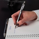 White-Black Barrel/Blue Ink Schneider Slider Rave XB Retractable Ballpoint Pens Box of 5