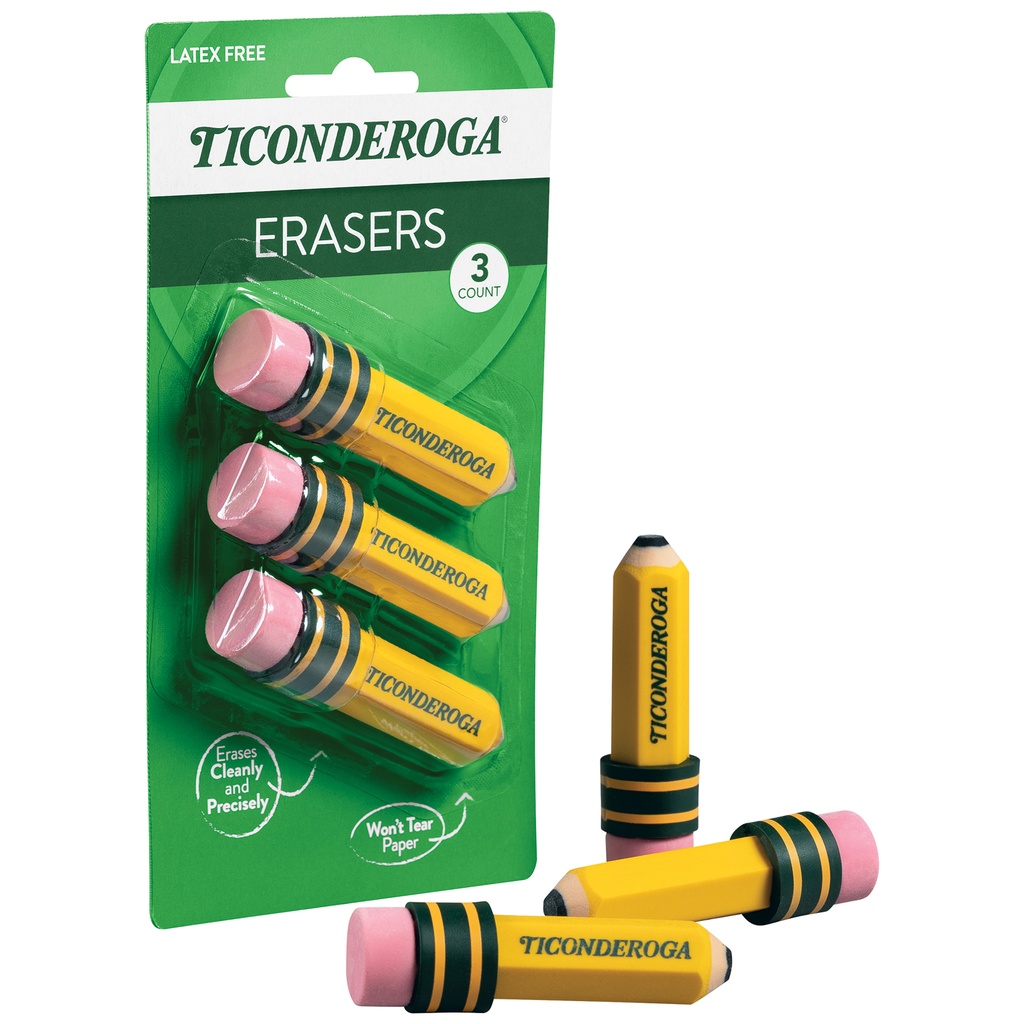 Yellow Pencil Shaped Erasers 18ct