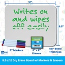 9" x 12" Dry Erase Boards with Colored Pens & Erasers Set of 12