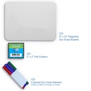 9" x 12" Dry Erase Boards with Colored Pens & Erasers Set of 12
