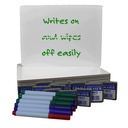 9" x 12" Magnetic Dry Erase Boards with Colored Pens & Erasers Set of 12