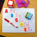 9" x 12" Magnetic Red & Blue Ruled/Plain Two-Sided Dry Erase Boards with Erasers & Colored Pens Class Pack of 12