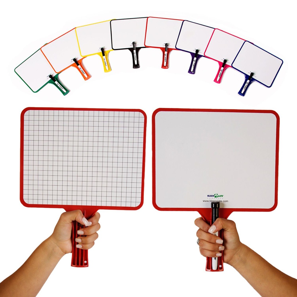 Assorted Blank/Graph Double-Sided, Rectangular Dry Erase Whiteboards with Markers Pack of 32
