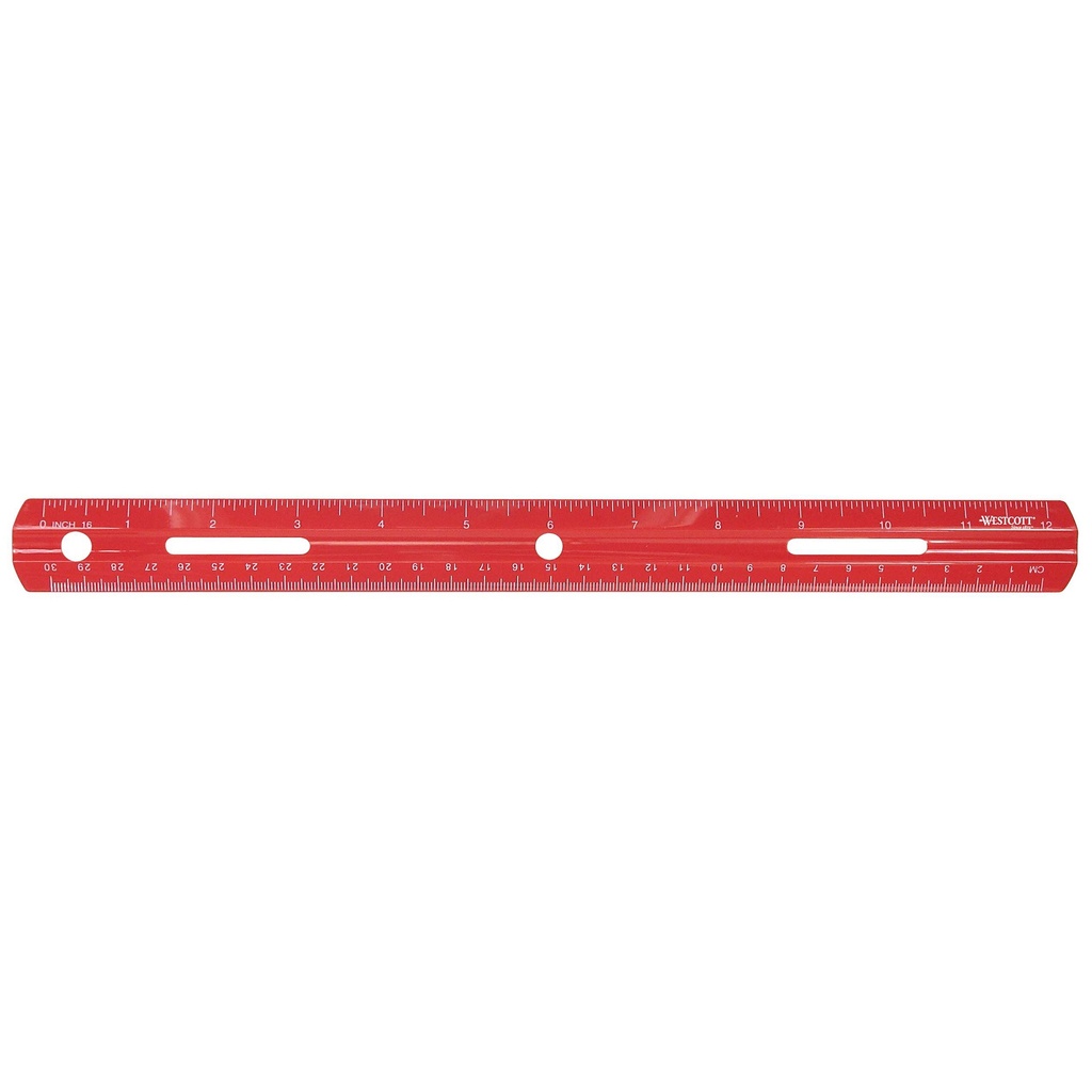 12" Plastic Ruler, Assorted Colors (No Color Choice)