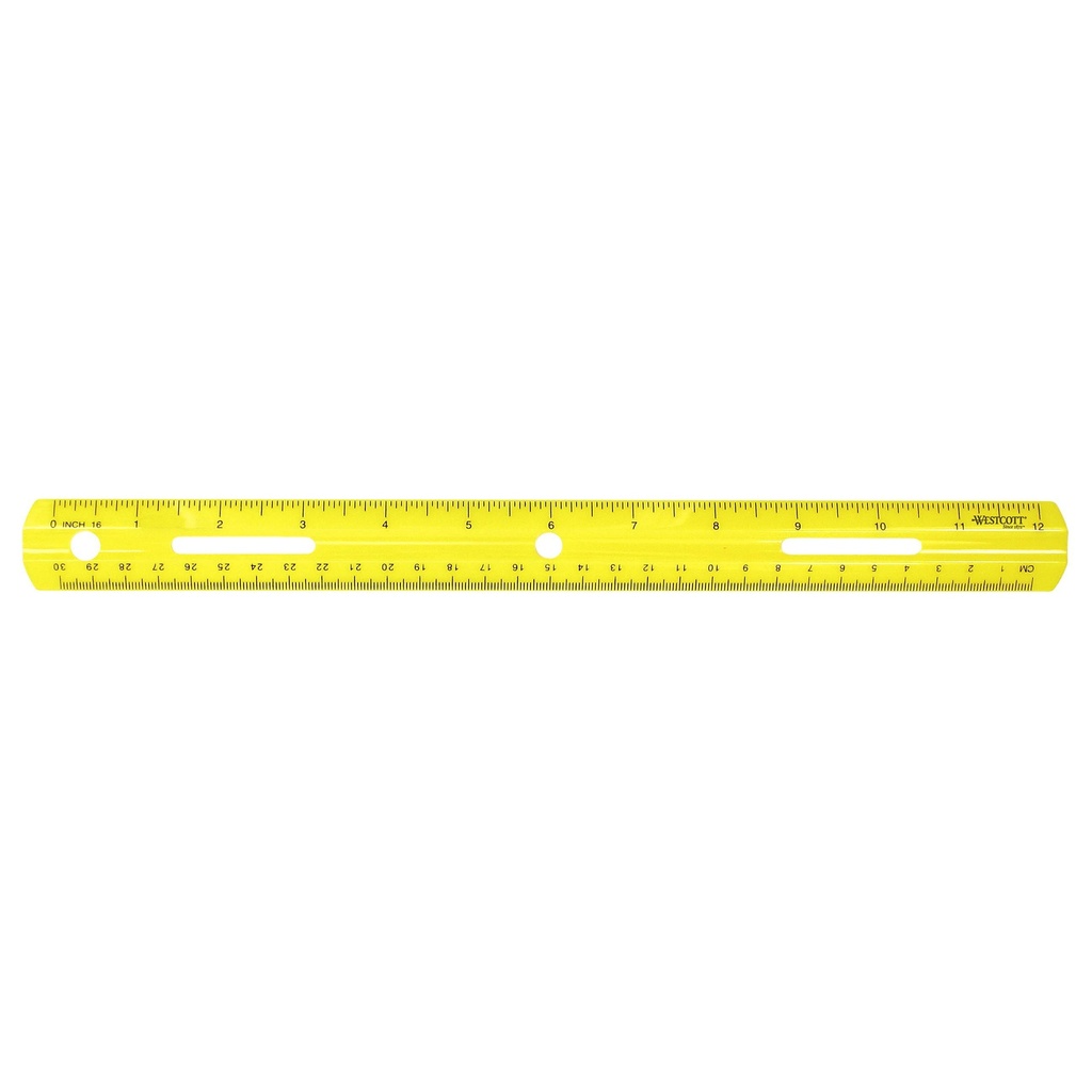 12" Plastic Ruler, Assorted Colors (No Color Choice)