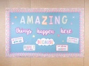 Pastel Pop Amazing Things Happen Here Bulletin Board Set