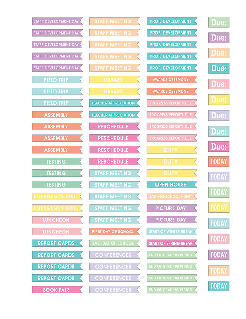 Pastel Pop Lesson Planner