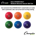Rhino Skin Medium Bounce Size 5 Soccer Ball Set
