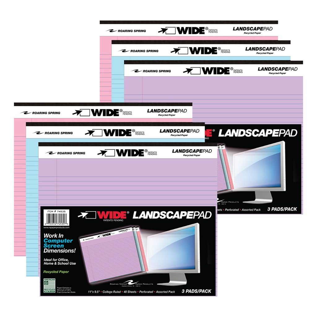 Assorted Landscape Legal Pads 6ct_1