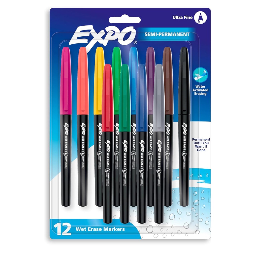 Assorted Ultra Fine Expo Wet Erase 12ct_1