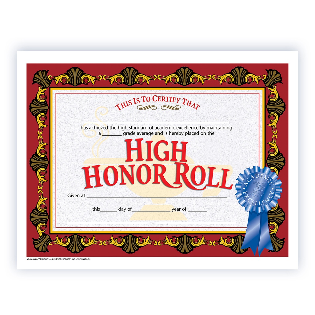 High Honor Roll Certificates Pack of 30_1