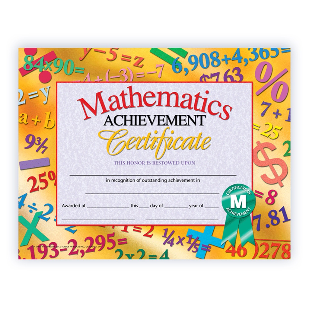 Math Achievement Certificates Pack of 30_1