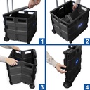 Folding Cart on Wheels w/Lid Cover, 16" x 18" x 15", Black/Gray_2