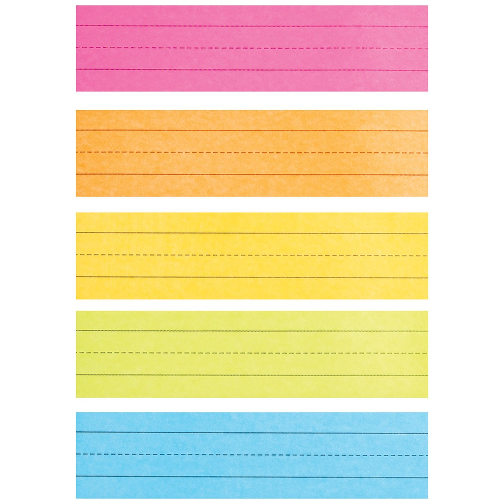 Assorted 3" x 12" 1 1/2" x 3/4" Ruled Mini Sentence Strips, 100 Strips_2