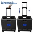 Folding Cart on Wheels w/Lid Cover, 16" x 18" x 15", Black/Gray_4
