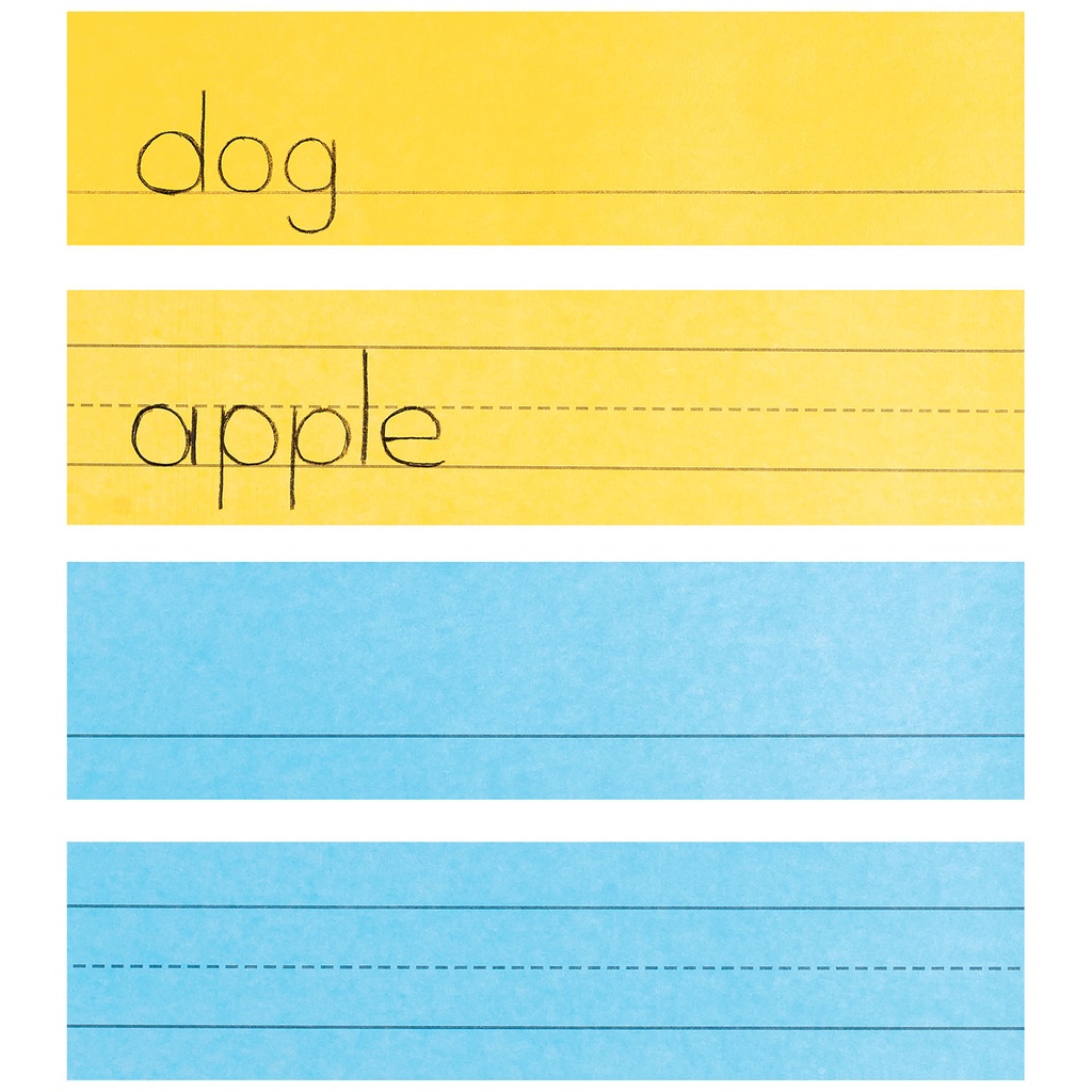 Assorted 3" x 12" 1 1/2" x 3/4" Ruled Mini Sentence Strips, 100 Strips_5