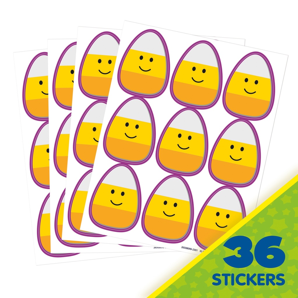 Candy Corn Giant Stickers, Pack of 36