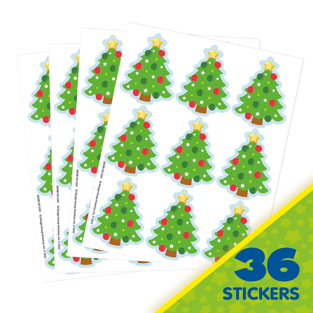 Christmas Tree Giant Stickers, Pack of 36