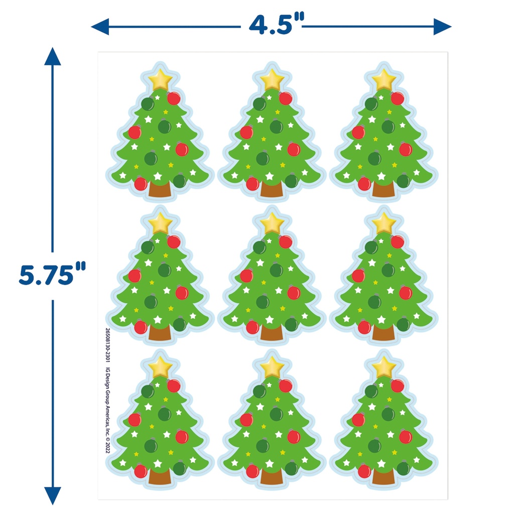 Christmas Tree Giant Stickers, Pack of 36