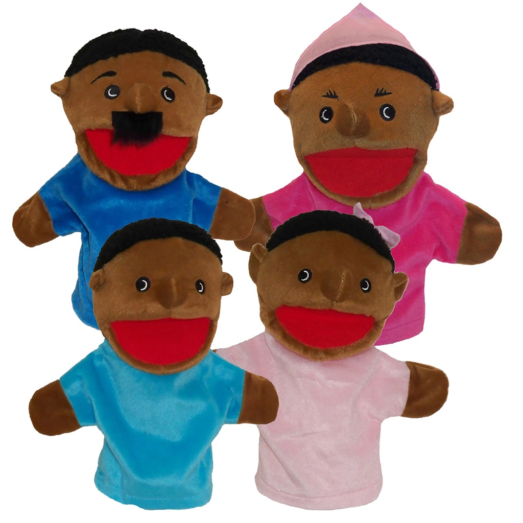 African American Family Puppets Set of 4_1