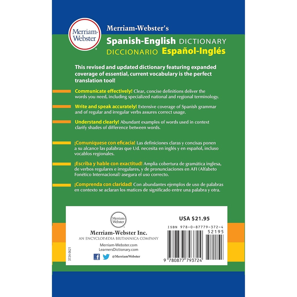 Hardcover Merriam-Webster's Spanish-English Dictionary_1