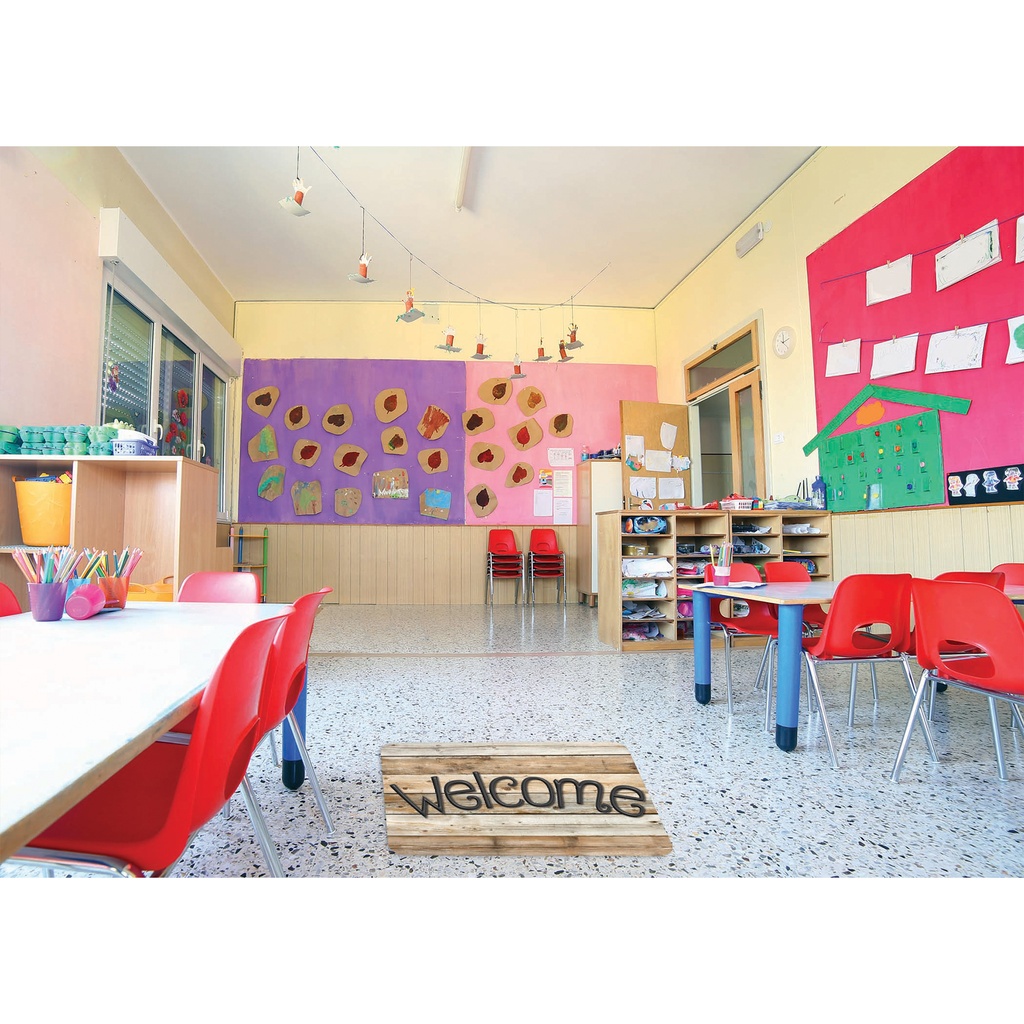 Smart Poly™, The Original Fun Mat™, Welcome Mat, 15.5" x 23.5", Natural Wood Plank, Welcome_1