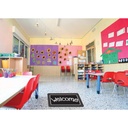 Smart Poly™, The Original Fun Mat™, Welcome Mat, 15.5" x 23.5", Black and White Polka Dots, Welcome_1