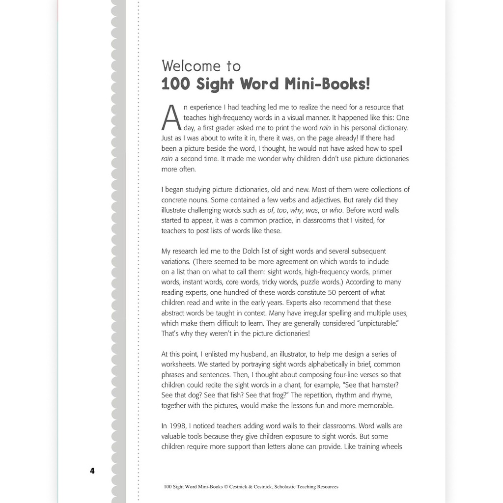 100 Sight Word Mini-Books Activity Book Grades K-2_2