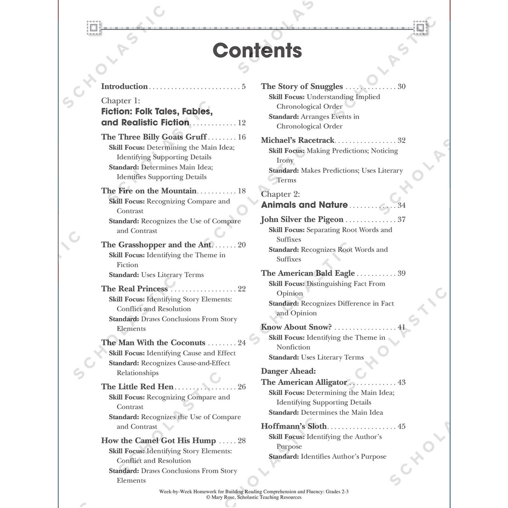 Week By Week Homework for Building Reading Comprehension and Fluency Grades 2-3_2