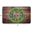 Green Wreath on Wood Welcome Mat 18" x 30"_2