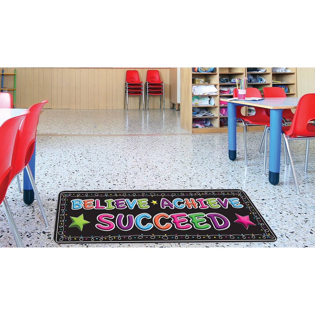 Believe, Achieve, Succeed, Chalk Loops Mat Runner 15.5" x 47"_2