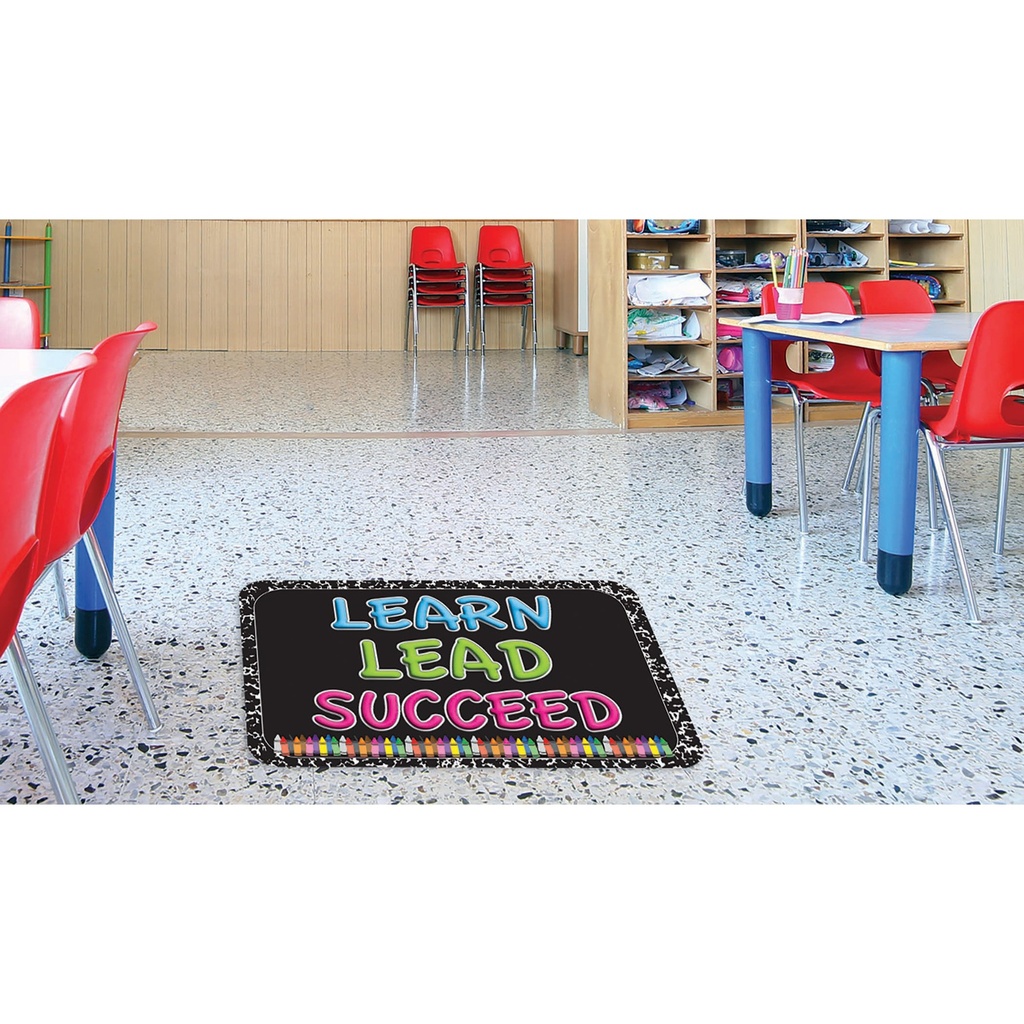 Learn, Lead, Succeed, Crayon Composition Welcome Mat 15.5" x 23.5"_2