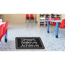 Dream, Believe, Achieve, Black with White Dots Welcome Mat 15.5" x 23.5"_2
