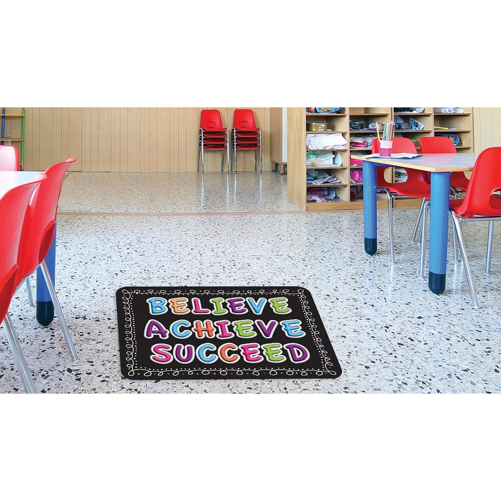 Believe, Achieve, Succeed, Chalk Loops Welcome Mat 15.5" x 23.5"_2
