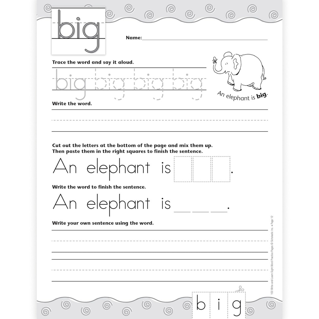 100 Write And Learn Sight Word Practice Pages Grades K-2_3