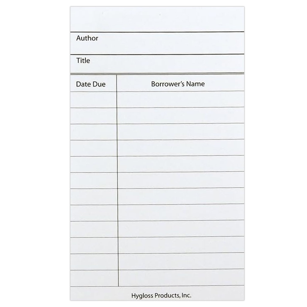 White Library Cards Pack of 500_1