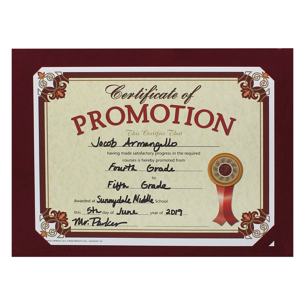 Gold Foil Stamped Maroon 10" x 13" Certificate Folders Pack of 30_1