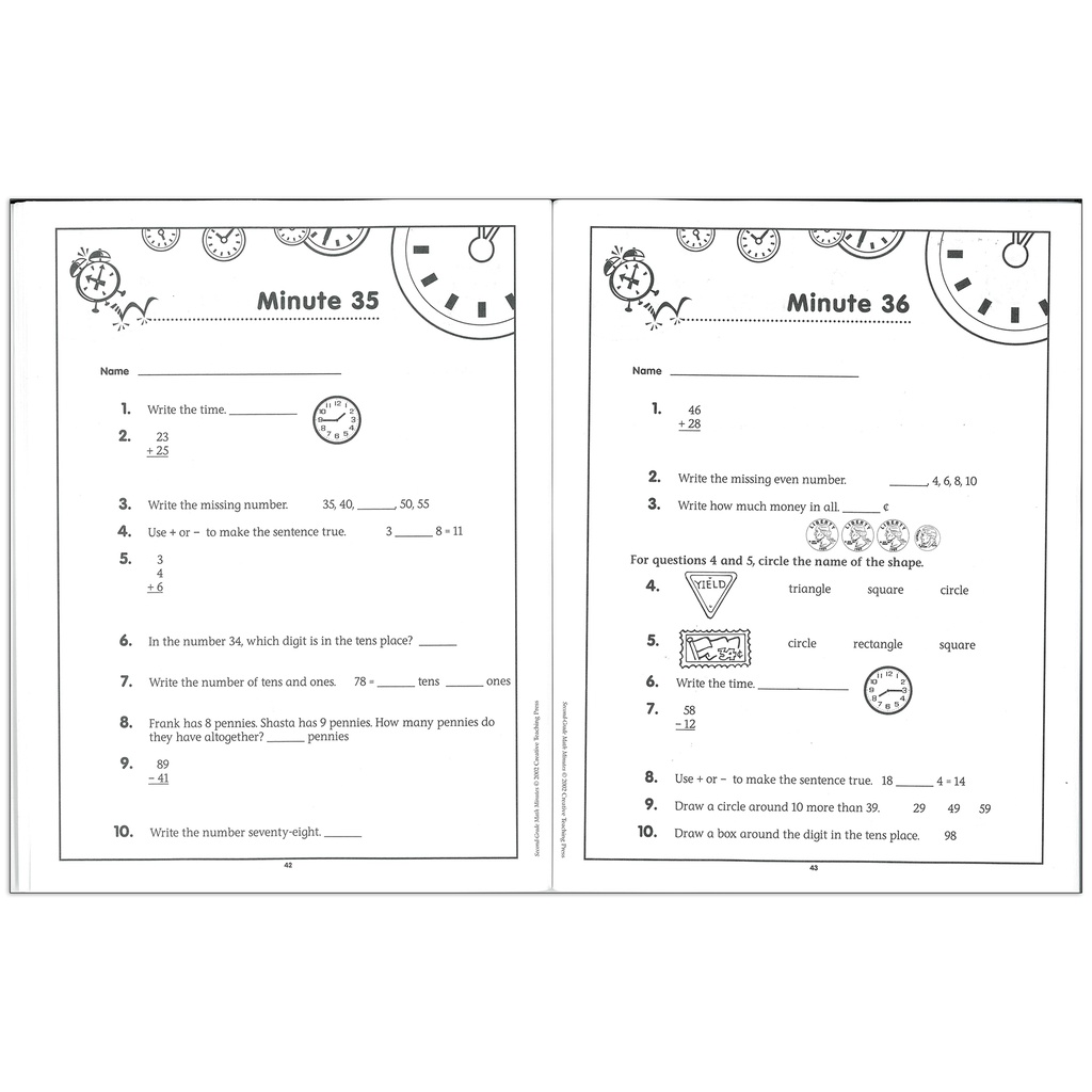 Math Minutes Book, Grade 2_2