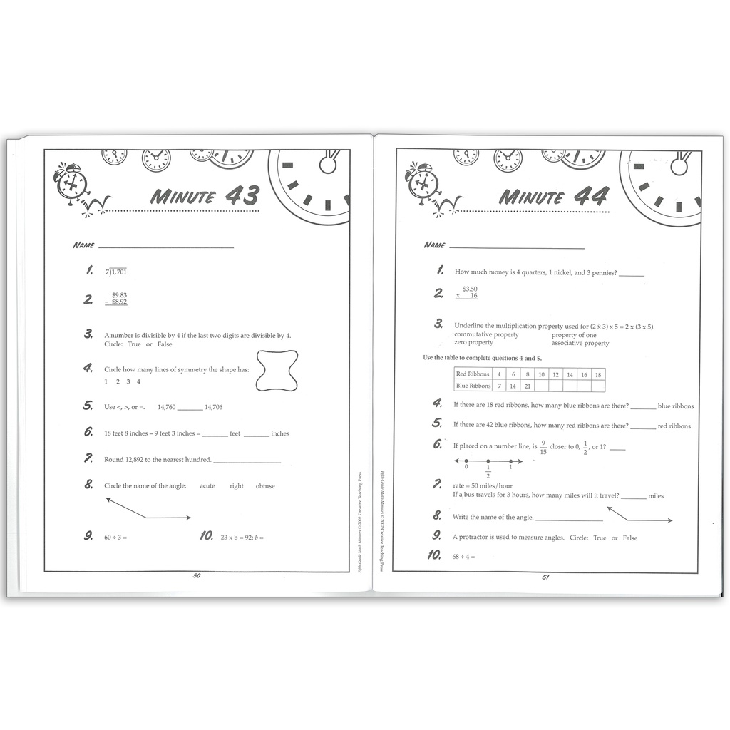 Math Minutes Book, Grade 5_2