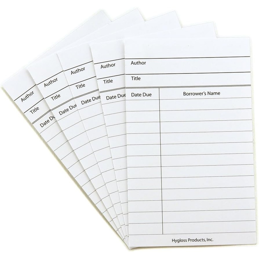 White Library Cards Pack of 500_2