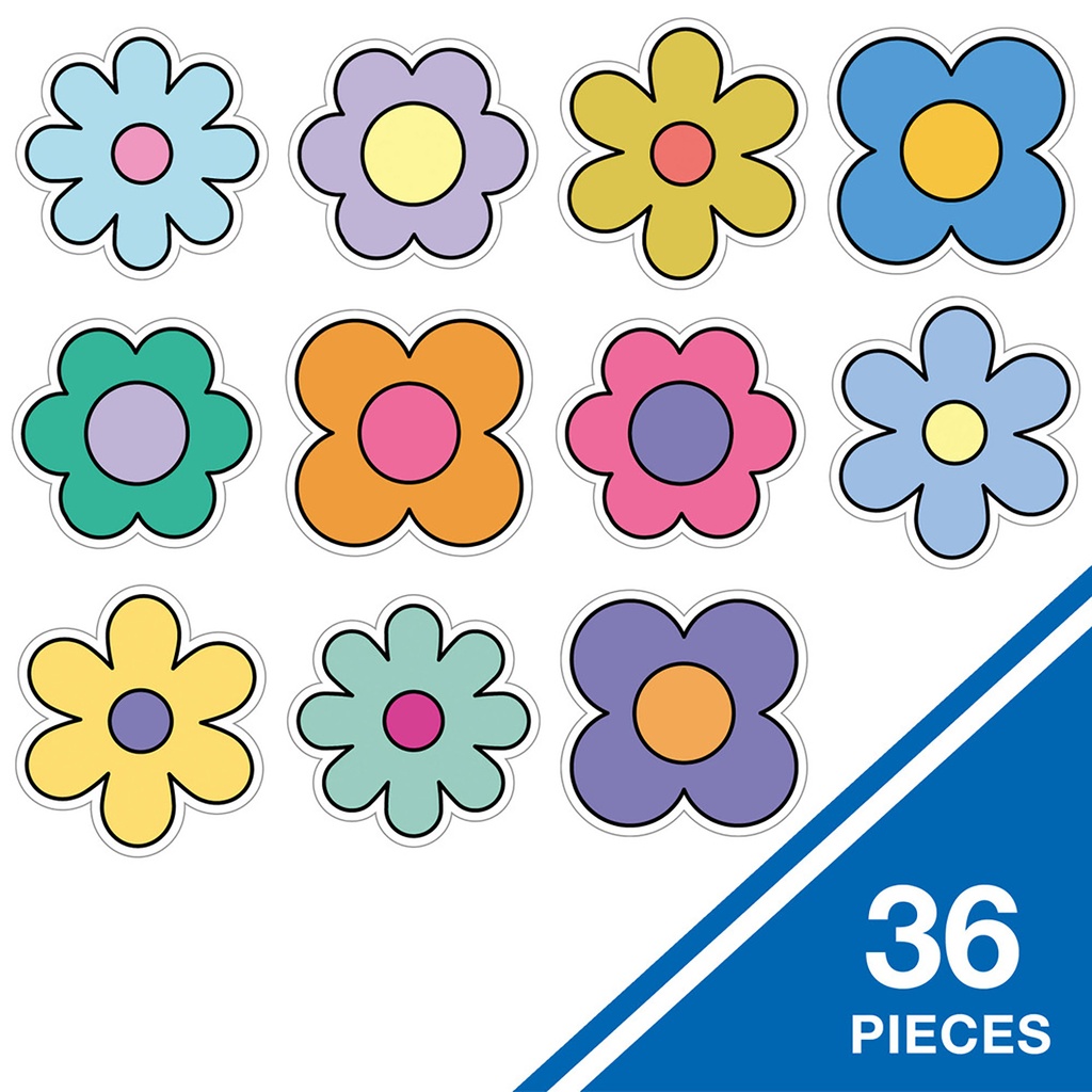 Happily Ever Elementary Retro Remix Flowers Cutouts