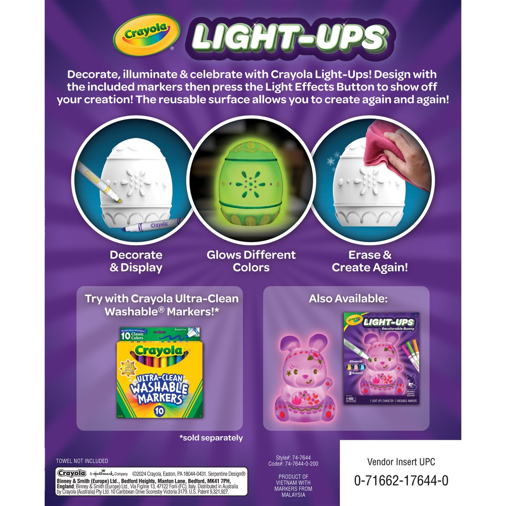 Light-Ups Recolorable Egg with Markers