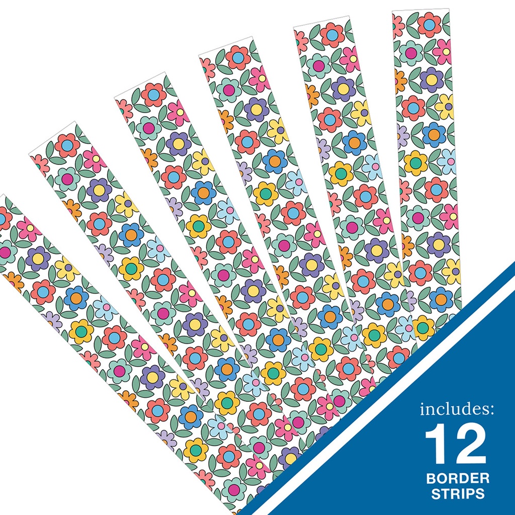 Happily Ever Elementary Retro Remix Flower Straight Border