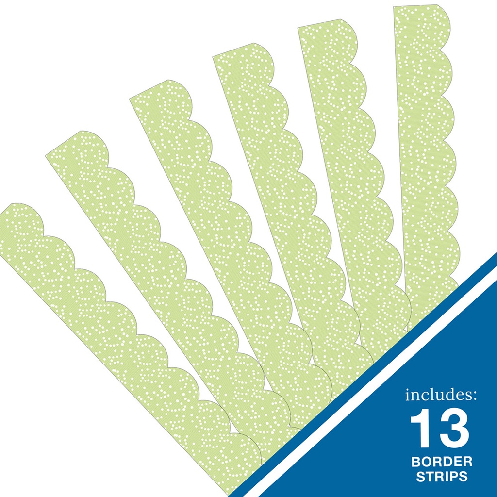Crafty and Cool Light Green with Dots Scalloped Border
