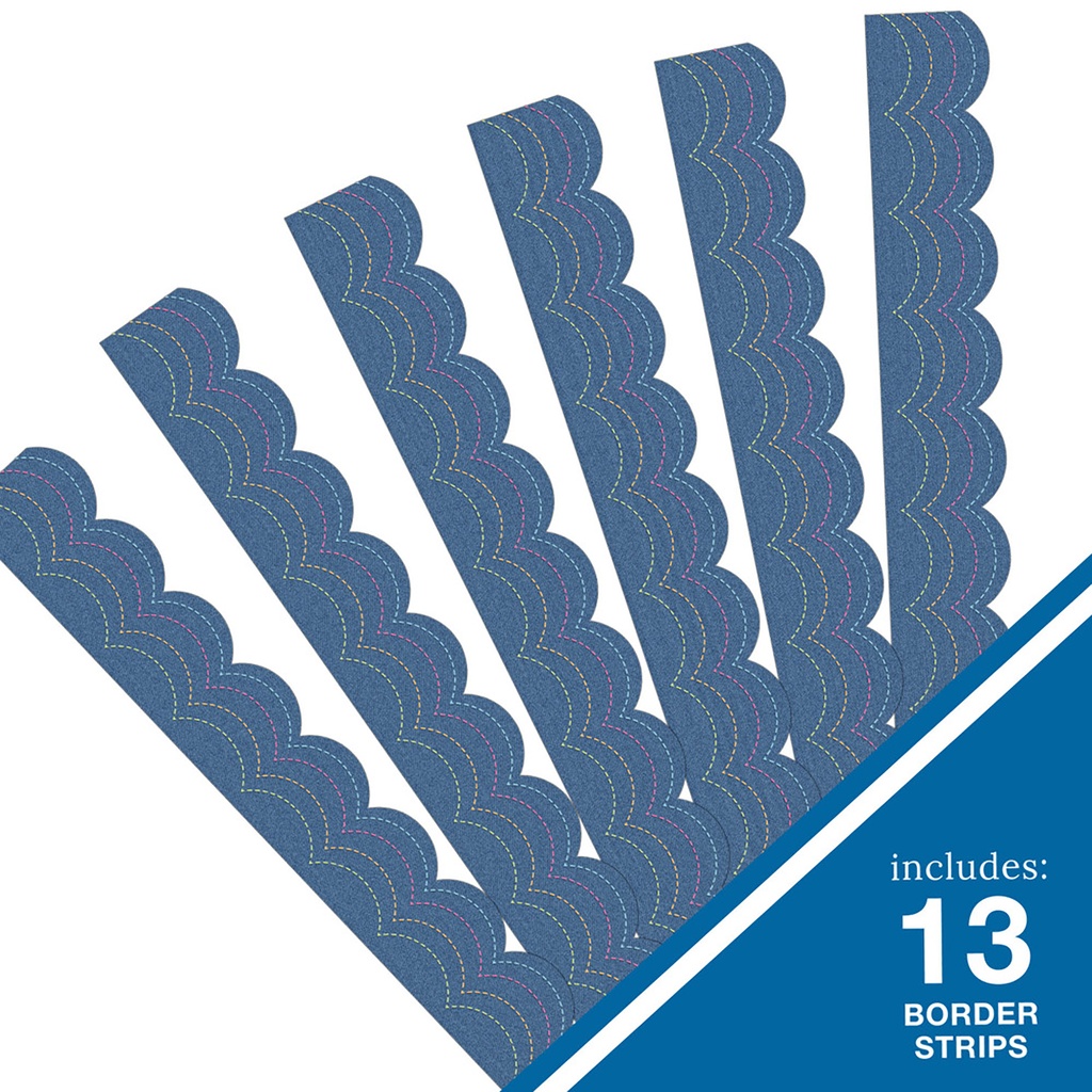 Crafty and Cool Denim Scalloped Border