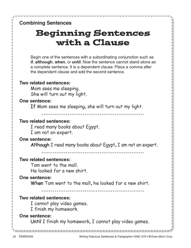 Writing Fabulous Sentences & Paragraphs